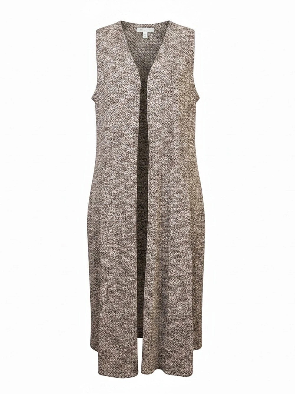 New LuLaRoe Joy Size M Women's Open Front Houndstooth Vest Brown & White